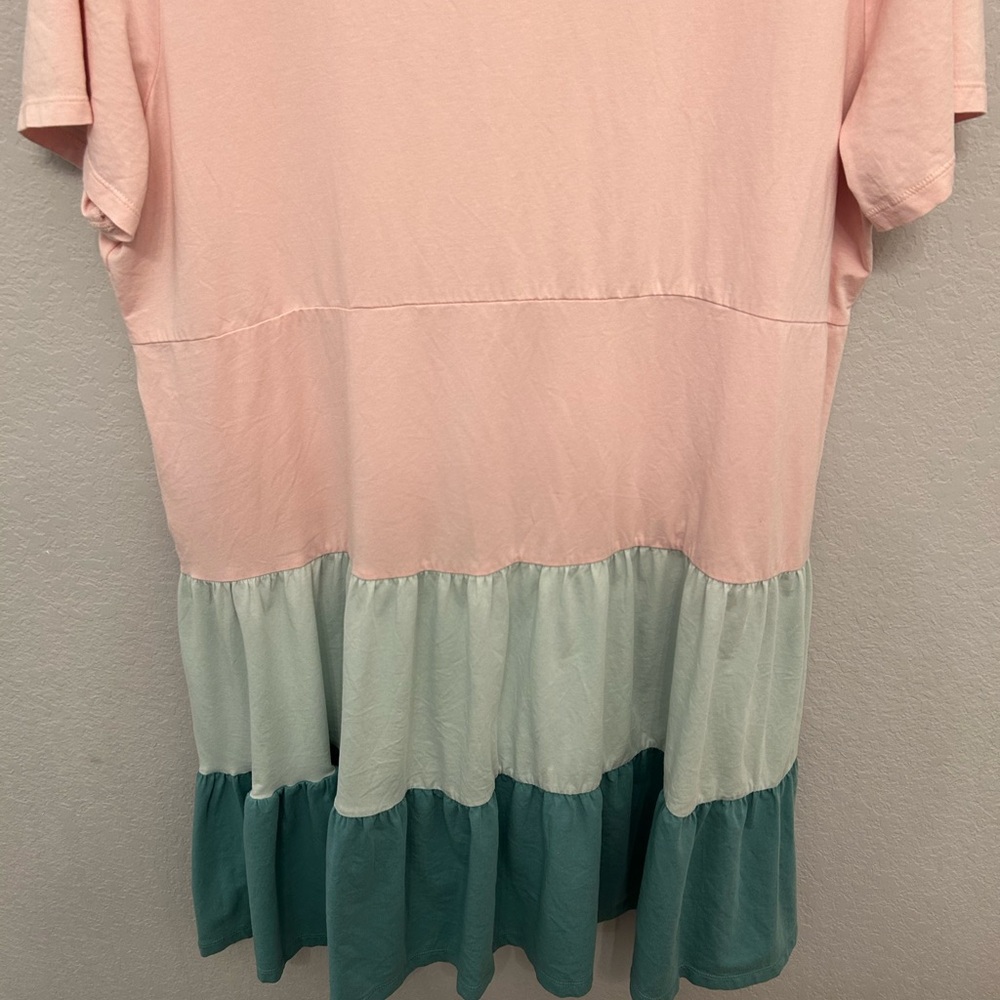 Pink and Teal Colorblock Dress - Picture 8 of 10